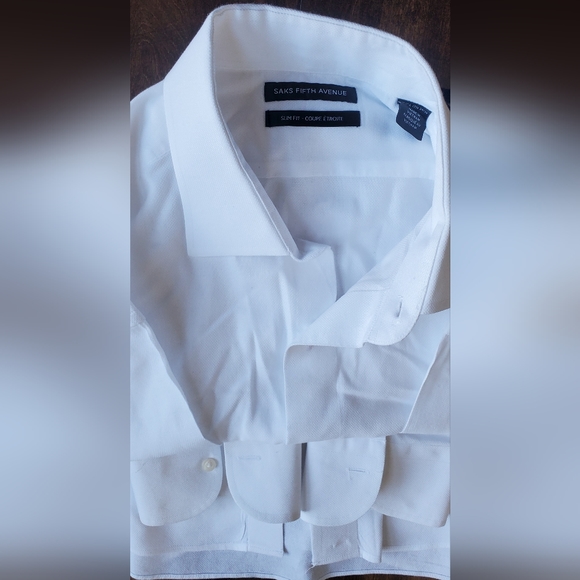 Saks Fifth Avenue, Slim Fit -Coupe Etroite, WHITE, New, never worn, not tags. - Picture 2 of 3